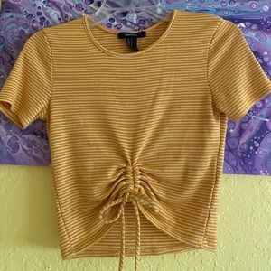 Striped yellow crop top